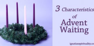 Advent wreath next to words: 3 Characteristics of Advent Waiting