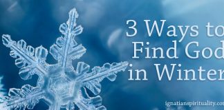 3 Ways to Find God in Winter - text over a snowflake background