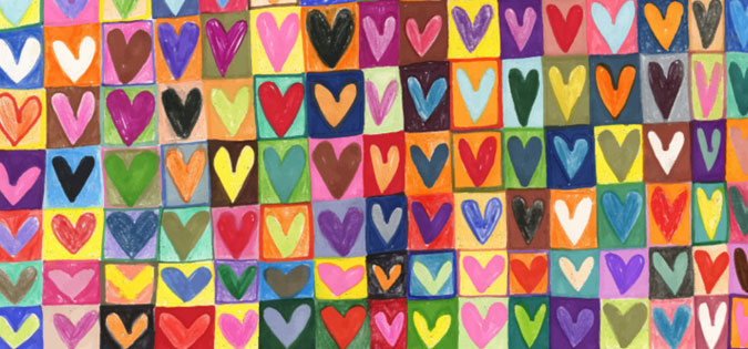 colored hearts - love