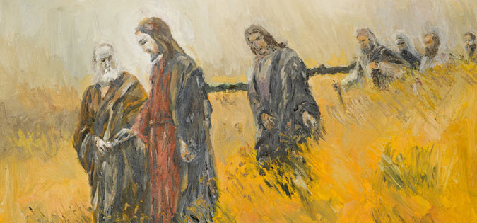Jesus walks with disciples