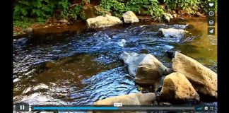 Offering Gifts video screenshot - water on rocks