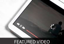 Featured Video - text next to image of tablet with video loading