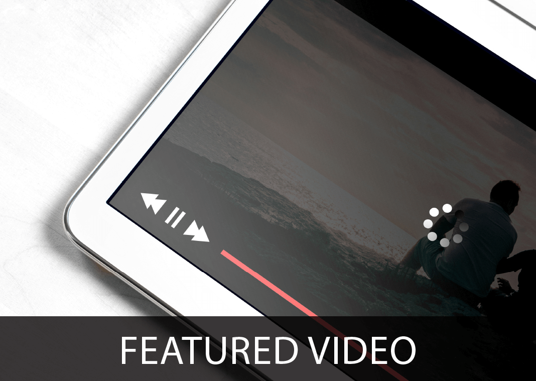 Featured Video - text next to image of tablet with video loading