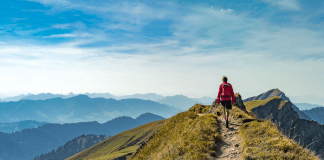 The Ignatian Way - text next to image of person hiking