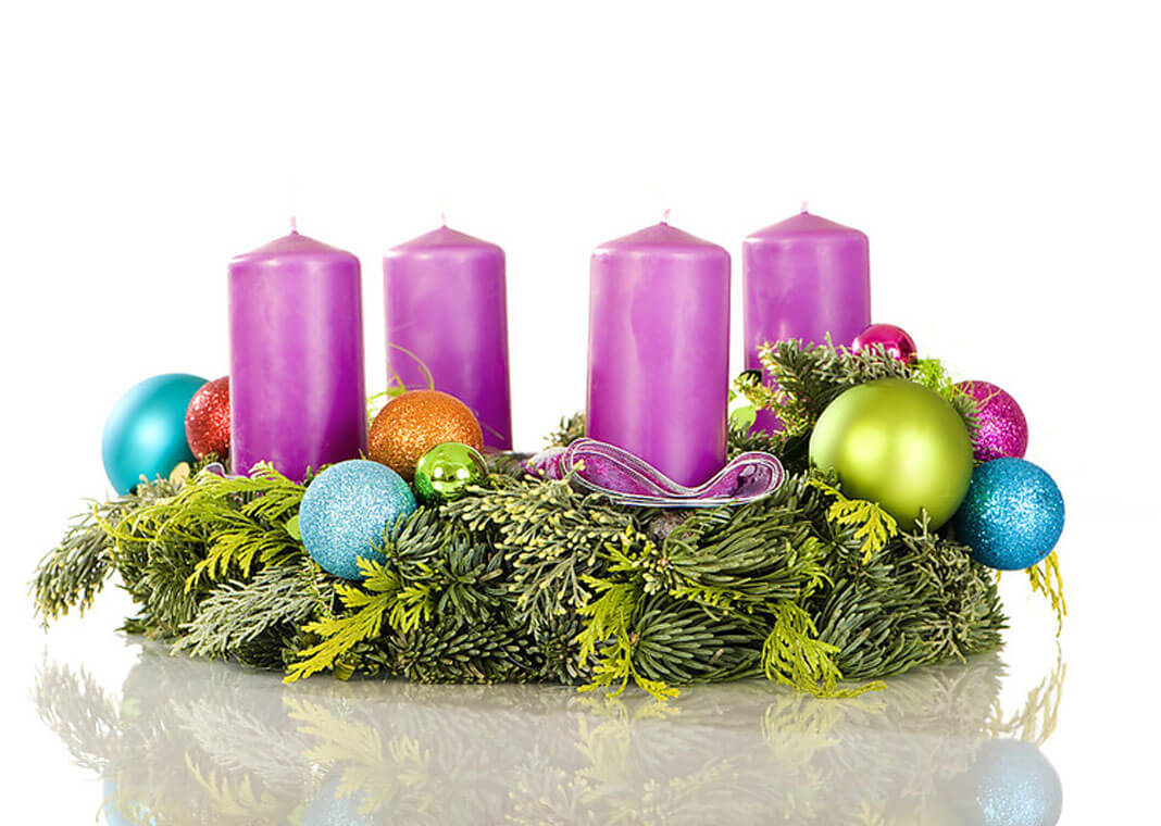 Advent wreath - candles all purple