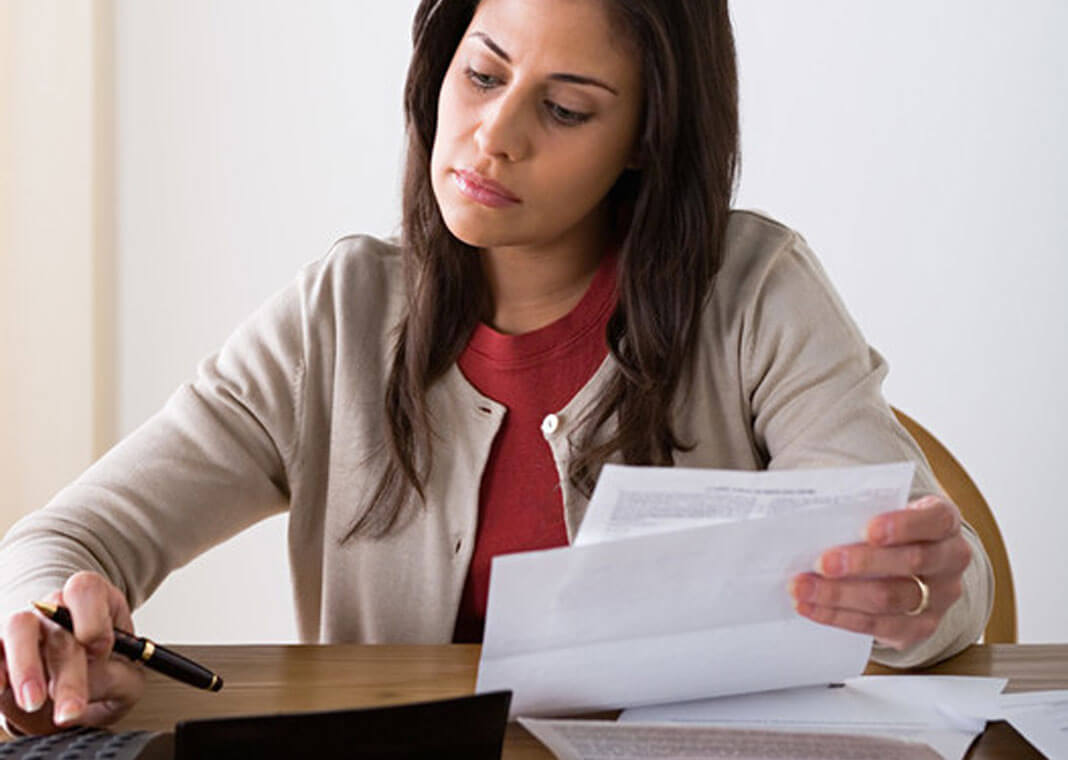 woman paying bills