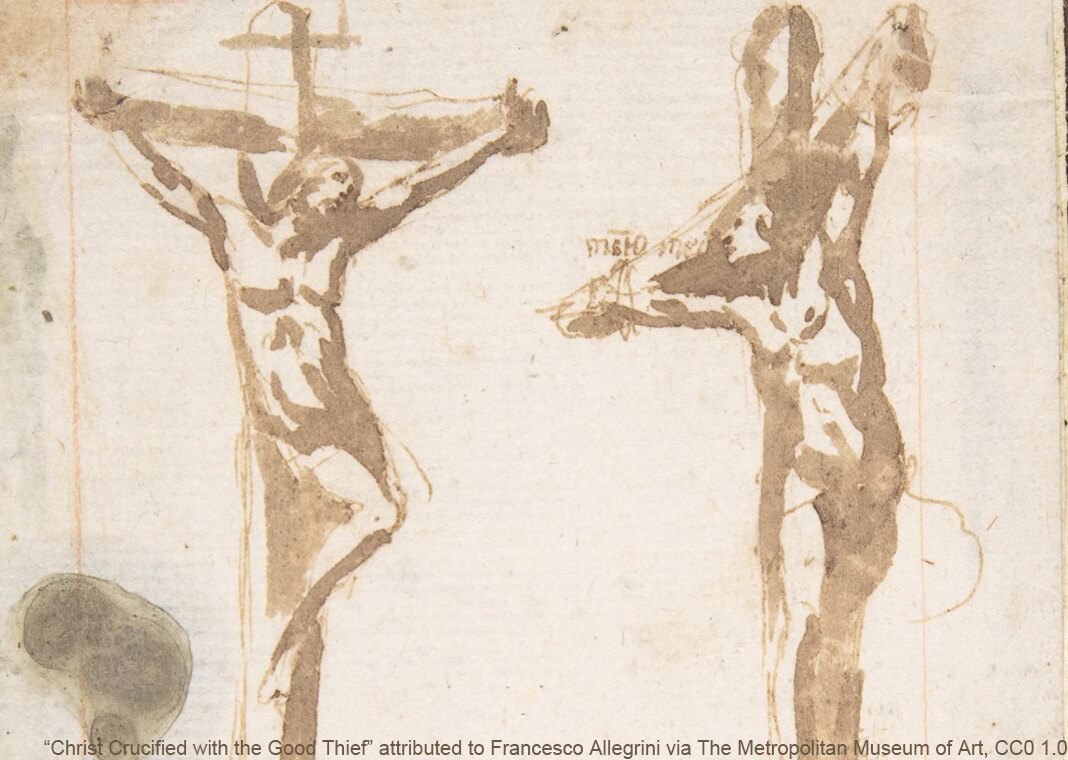 "Christ Crucified with the Good Thief" attributed to Francesco Allegrini, via The Metropolitan Museum of Art, CC0 1.0