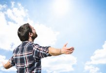 man breathing in outdoors