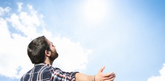 man breathing in outdoors