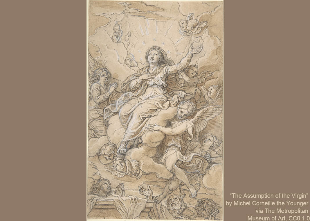 "The Assumption of the Virgin" by Michel Corneille the Younger, via The Metropolitan Museum of Art, licensed under CC0 1.0