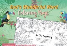 God's Wonderful Word coloring page