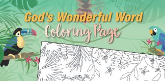 God's Wonderful Word coloring page