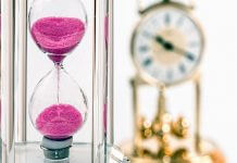 hourglass and clock