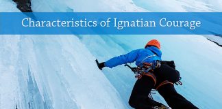 ice climber next to text "Characteristics of Ignatian Courage" - image by Simon from Pixabay