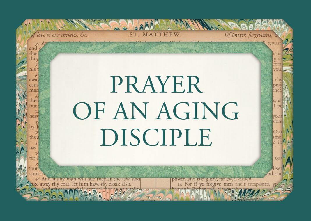 Prayer of an Aging Disciple - text on art inspired by cover of book "Answering God's Call" by Barbara Lee