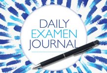 Daily Examen Journal - text next to a pen