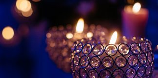 decorative purple candles - photo by Marko Milivojevic on Pixnio