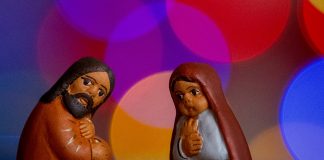 nativity holy family against colorful background - photo by Árni Svanur Daníelsson on Unsplash