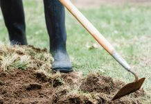 gardening - turning the soil with garden hoe - photo by Greta Hoffman from Pexels