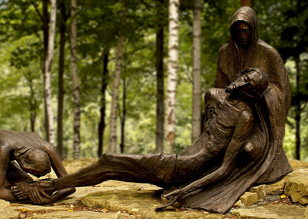 Station 13 - Jesus is taken down from the Cross - outdoor Stations of the Cross - image by uroburos from Pixabay