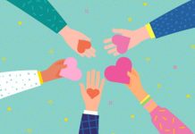 sharing love - illustration of hands holding out hearts - VectorStory/iStock/Getty Images