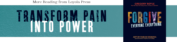 Transform pain into power - text next to book cover 