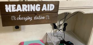 hearing aid charging station - image courtesy of Gretchen Crowder