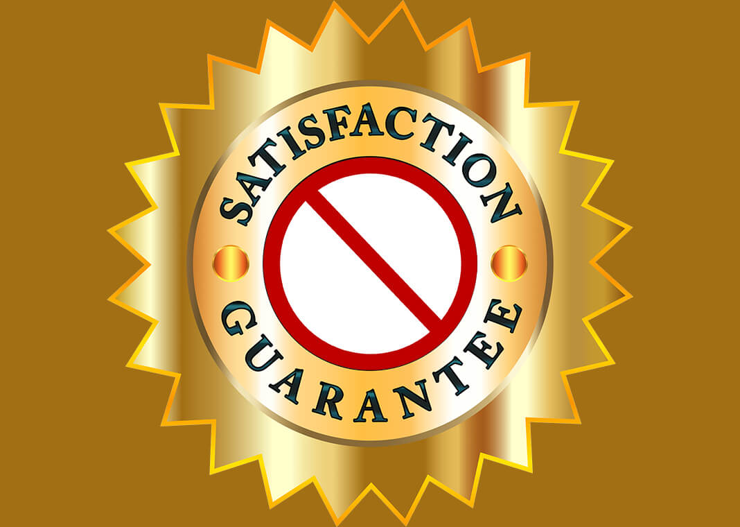 no guarantee seal - image by Gordon Johnson from Pixabay with center overlay of image by Clker-Free-Vector-Images from Pixabay