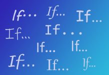 word "if" repeated on blue background