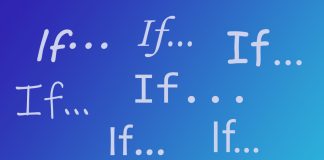 word "if" repeated on blue background
