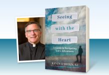 Seeing with the Heart by Kevin O'Brien, SJ - author photo next to book cover