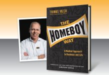 The Homeboy Way: A Radical Approach to Business and Life by Thomas Vozzo - book cover next to author photo