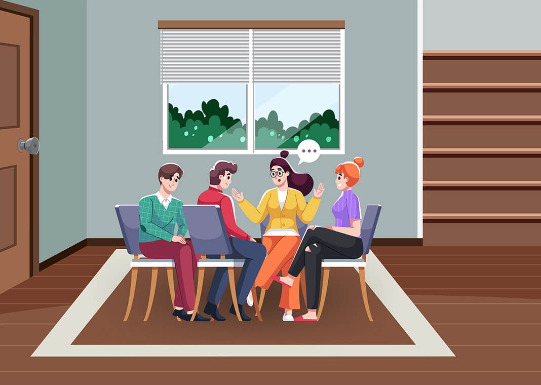 small group meeting - image by Rosy from Pixabay
