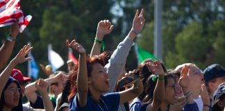 Young adults at Magis 2023 in Portugal - image courtesy of Eric Clayton/Jesuit Conference. Used with permission.