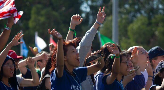 Young adults at Magis 2023 in Portugal - image courtesy of Eric Clayton/Jesuit Conference. Used with permission.