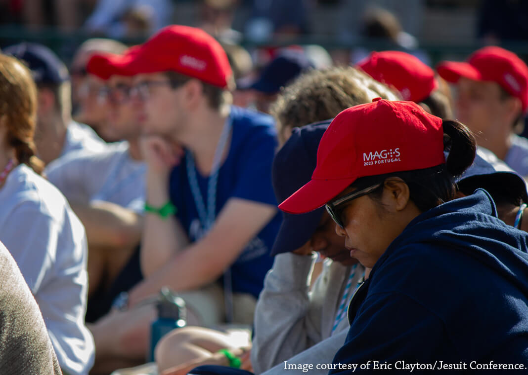 Young adults at Magis 2023 in Portugal - image courtesy of Eric Clayton/Jesuit Conference. Used with permission.