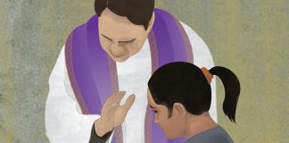 illustration of the Sacrament of Reconciliation © Loyola Press. All rights reserved.