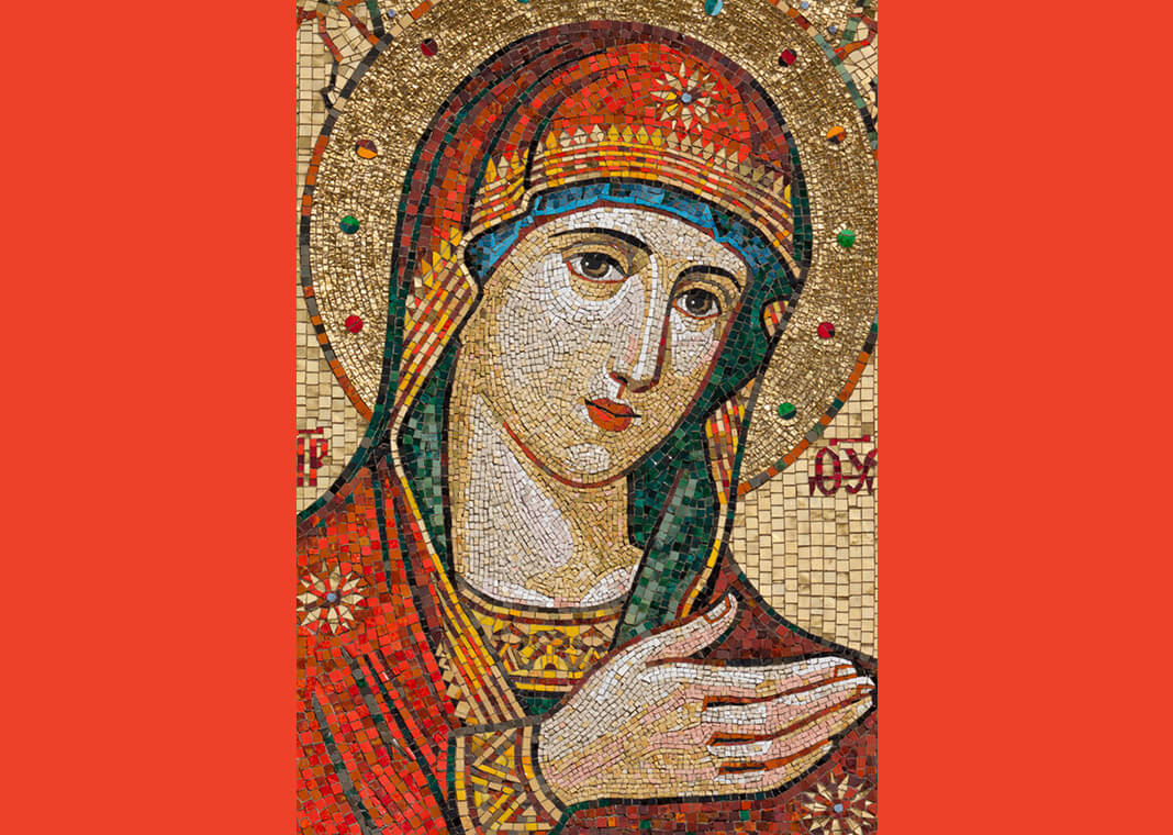 icon of Mary with her hand in posture of invitation - leoaleks/iStock/Getty Images