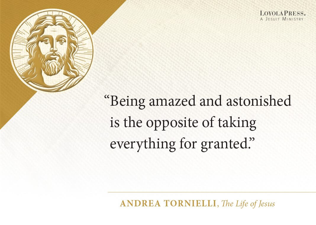 "Being amazed and astonished is the opposite of taking everything for granted." —Pope Francis, in The Life of Jesus by Andrea Tornielli