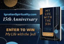 My Life with the Jedi Giveaway - book cover pictured next to text
