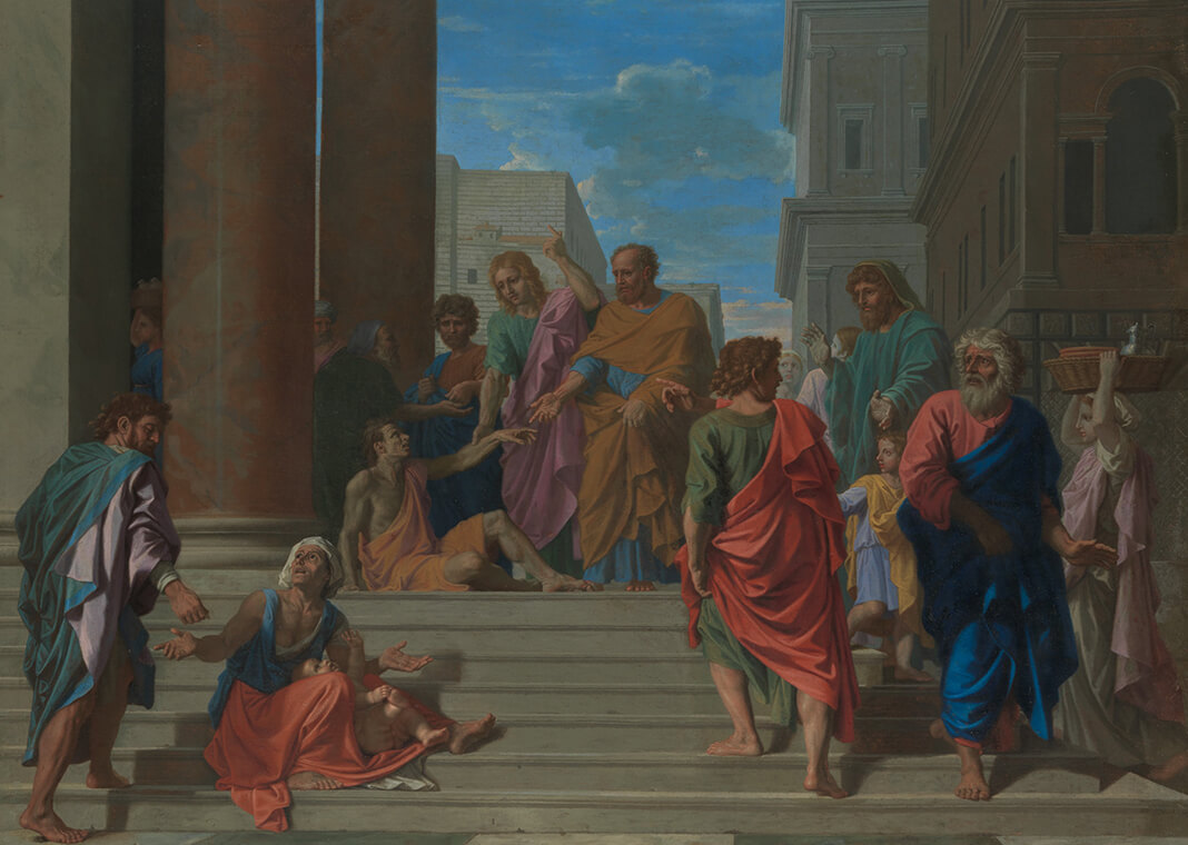 "Saints Peter and John Healing the Lame Man" by Nicolas Poussin - public domain via The Metropolitan Museum of Art