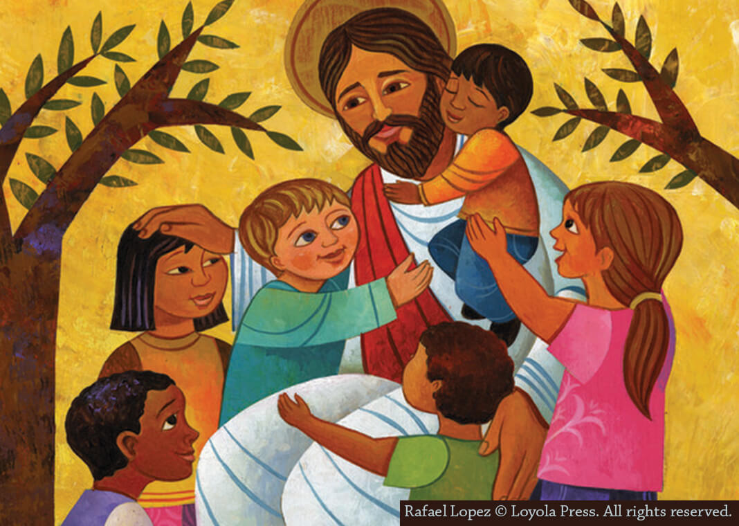 Jesus and the children - illustration by Rafael Lopez © Loyola Press. All rights reserved.