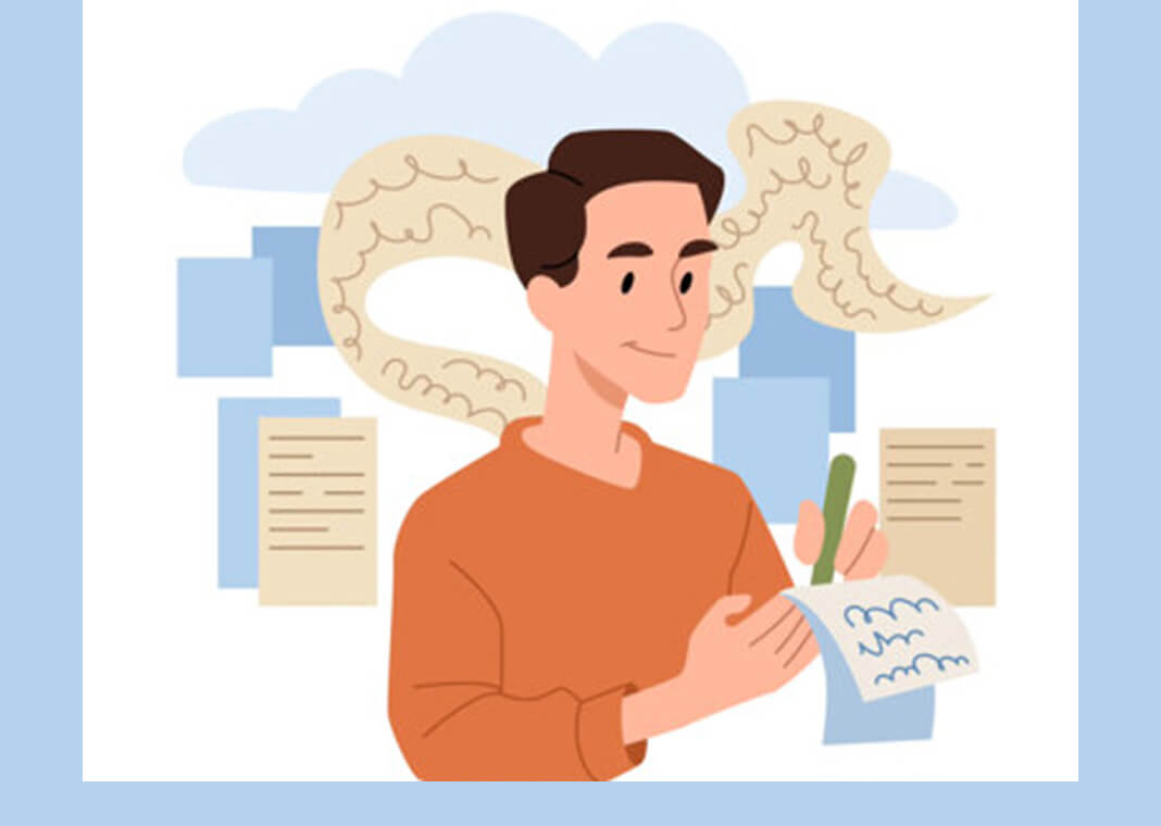 illustration of man creating to-do lists and dreaming of projects - Royal Huseinov/iStock/Getty Images