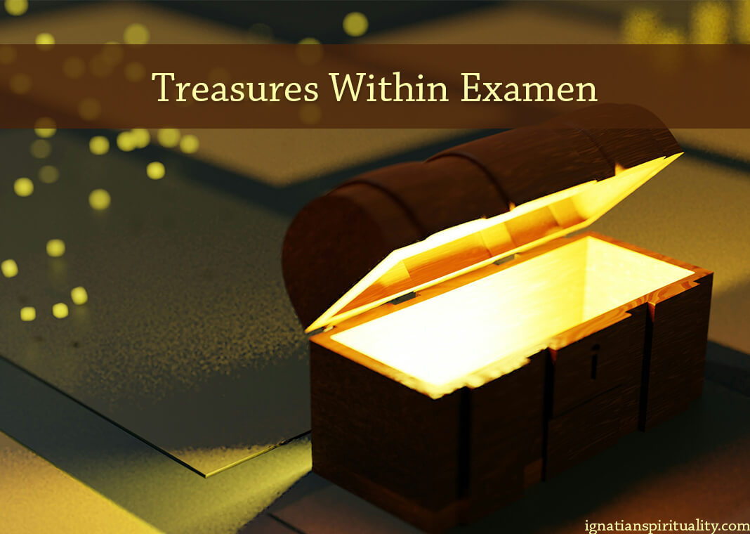 Treasures Within Examen (text) - open treasure box emitting light - photo by Ashin K Suresh on Unsplash