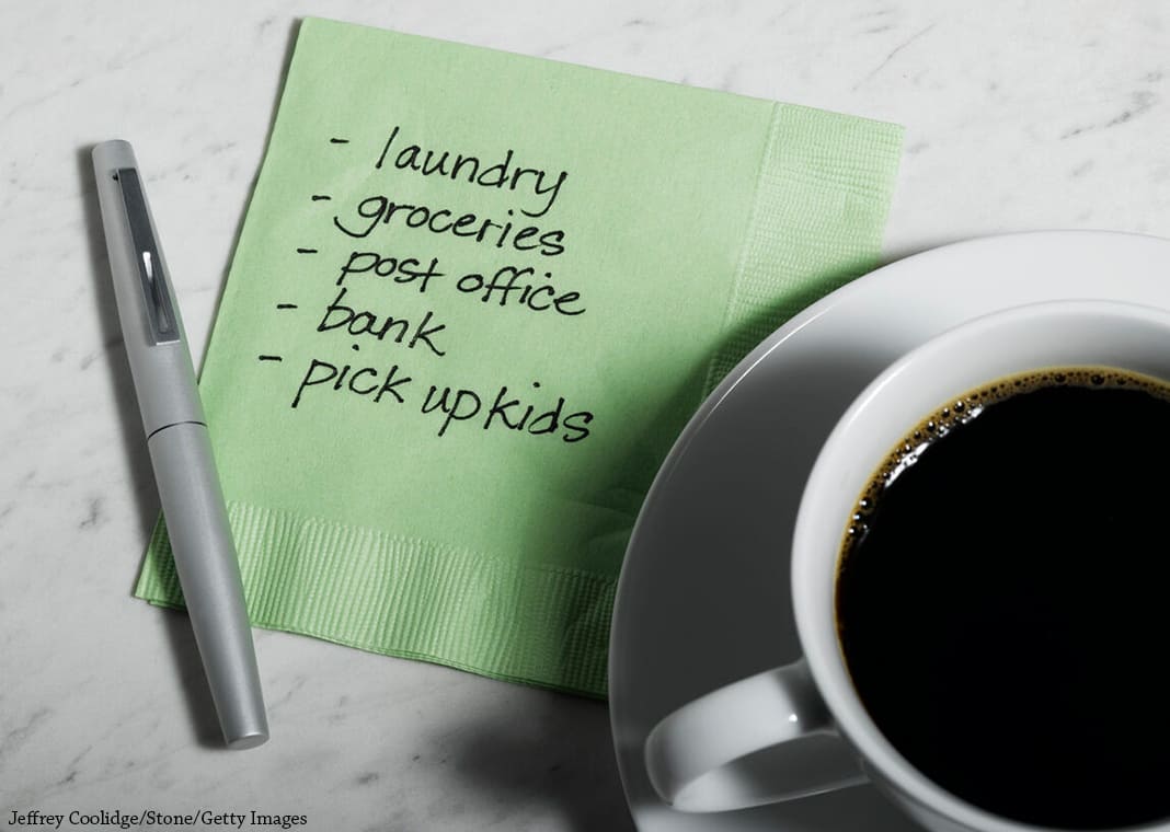 coffee and to-do list - Jeffrey Coolidge/Stone/Getty Images